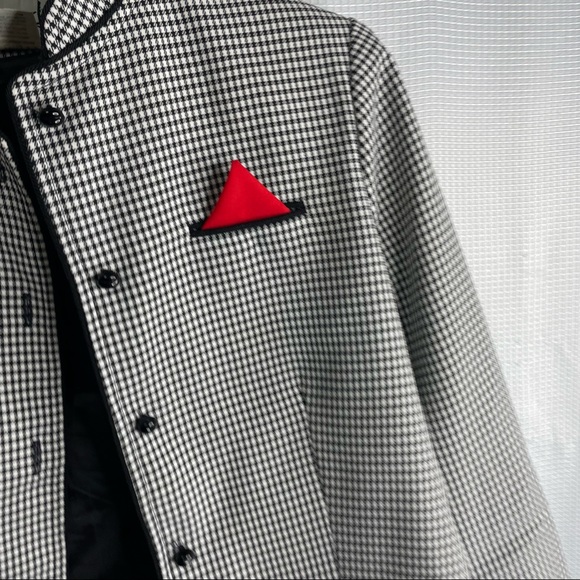 Vintage Heury Lee houndstooth blazer with pocket triangle size 10 - Picture 2 of 7
